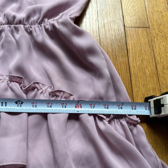 Parker Size S Dusty Blush Pink Sleeveless Ruffle Tiered Halter Mini Dress NWT - Picture 15 of 16